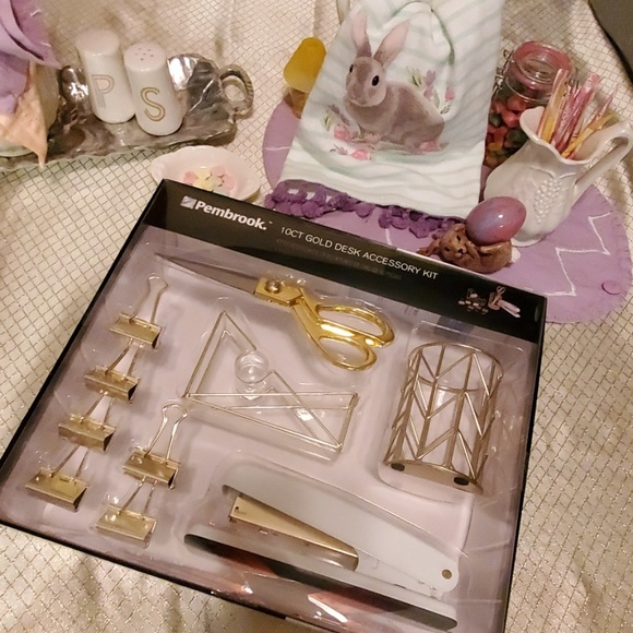 Nwt 10pc Gold Desk Accessory Set Kit